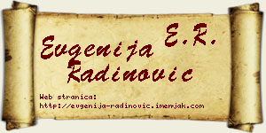 Evgenija Radinović vizit kartica